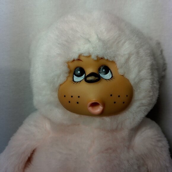 Vintage Pink Monkey Thumbsucker Stuffed Animal Plush Toy 1992 Freckles 10" - Picture 3 of 16